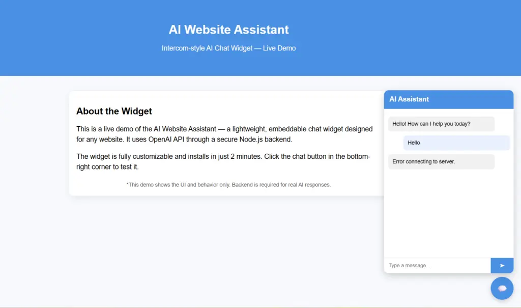 Автономный AI-чат для сайта с полным исходным кодом